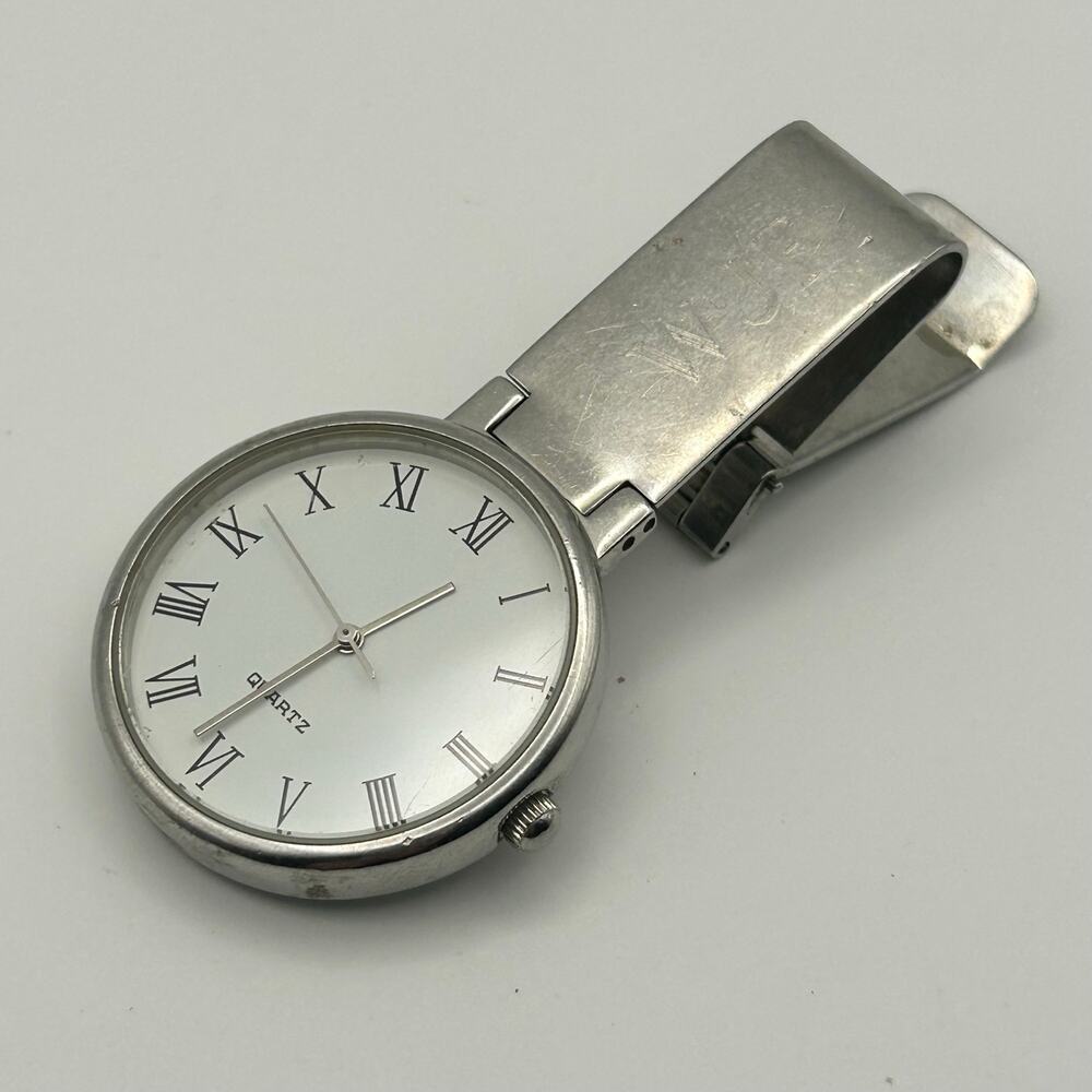 WJF Silver-tone Stainless Steel Clip-on Watch Working New Battery image 2